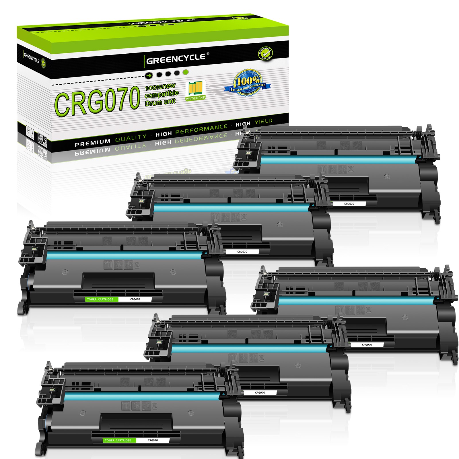 6PK CRG070 Black Toner Cartridge With Chip for Canon LBP246dw LBP247dw MF467dw