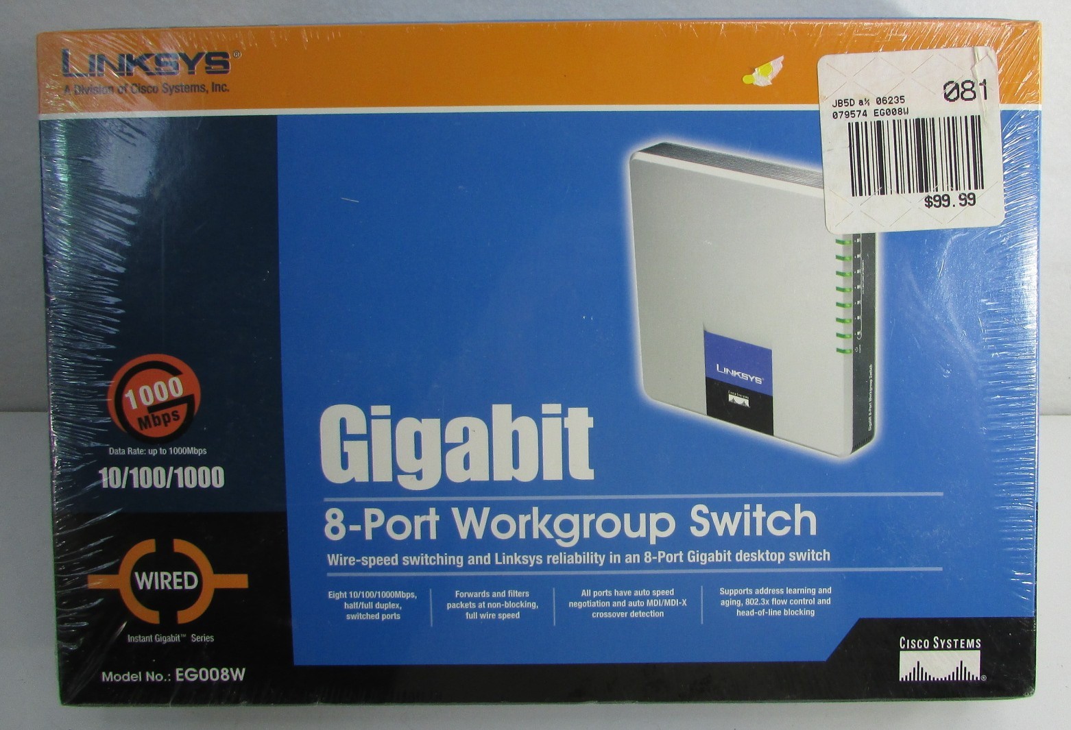 Linksys EG008W Gigabit 8-Port Workgroup External Desktop Switch Cisco