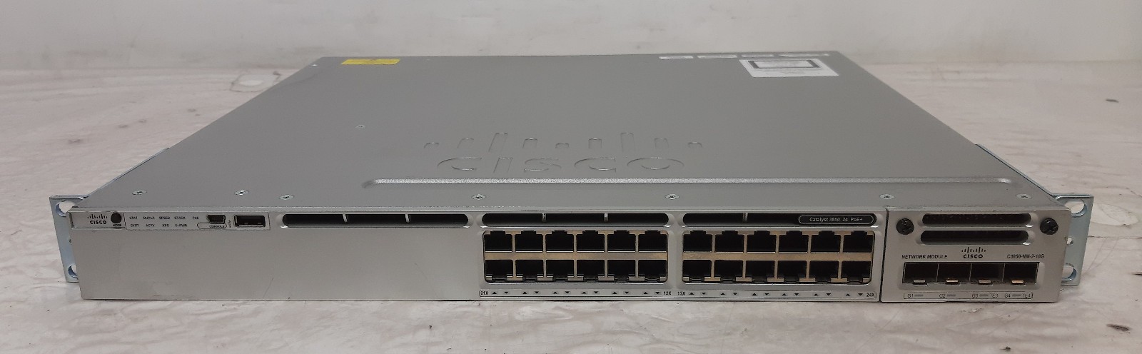 Cisco Catalyst 3850 24 Port Gigabit PoE+ Switch 2x PSUs WS-C3850-24P-S
