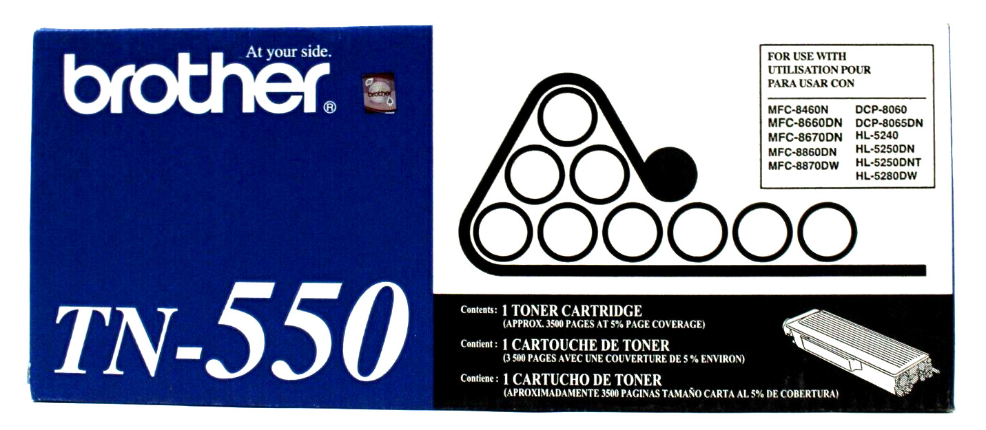 Genuine Brother TN-550 Black Standard Yield Toner Cartridge OEM New Sealed