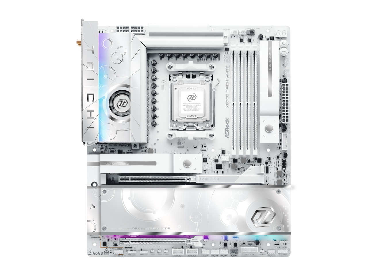 ASRock X870E Taichi White AM5 AMD X870E EATX Motherboard - Wi-Fi 7, PCIe 5.0,