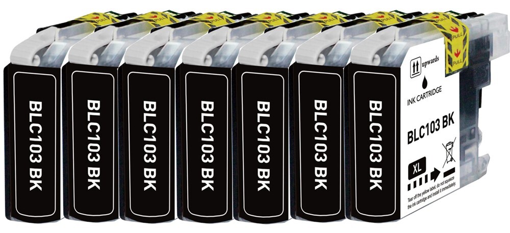 7PK BLACK Replacement Ink fits Brother LC103XL MFC-J285DW MFC-J870DW MFC-J450DW