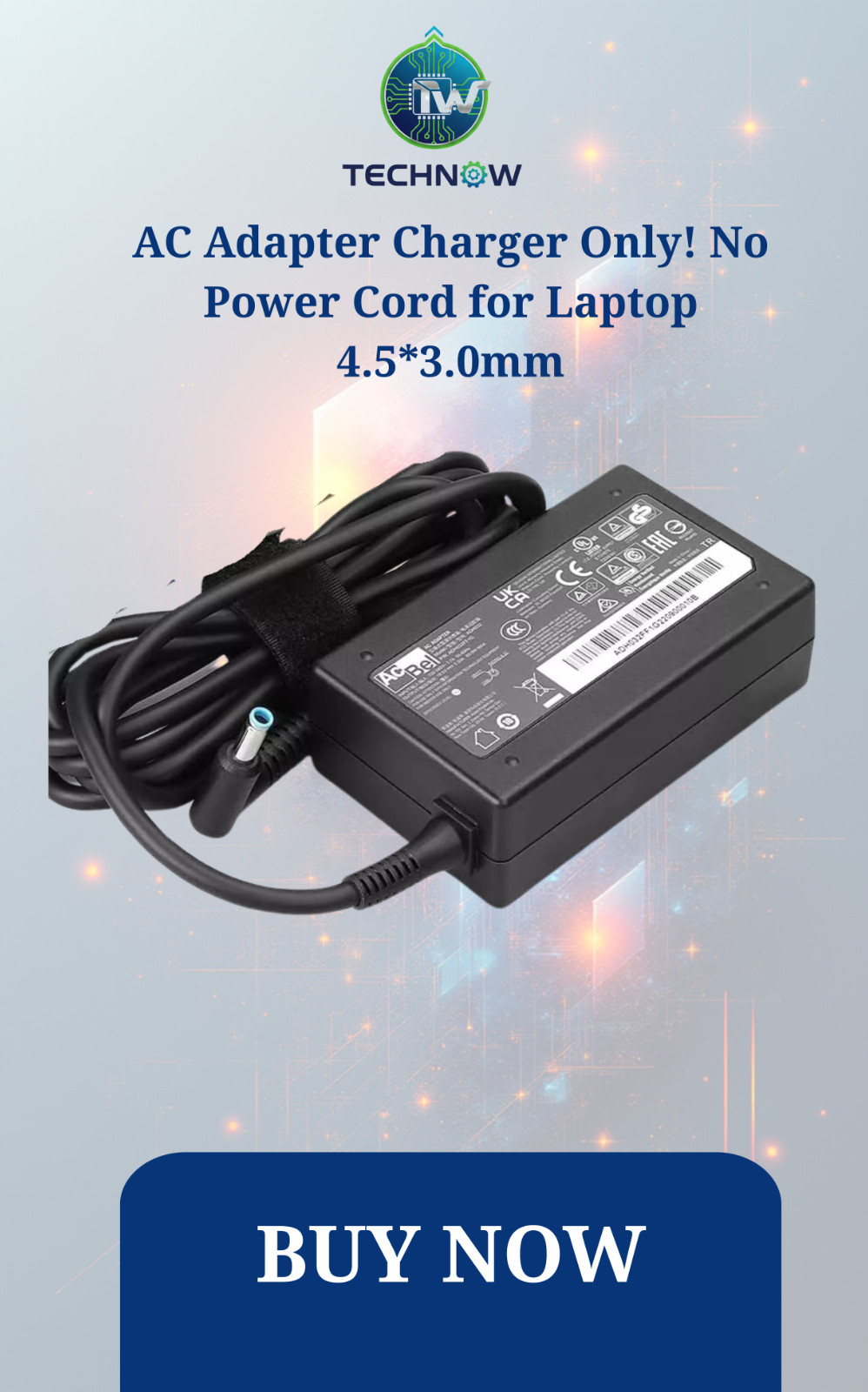 65W 45W AC Adapter Charger Only No Power Cord for Laptop 4.5*3.0mm