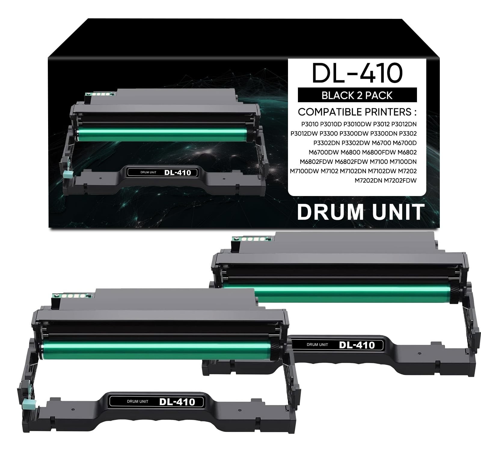 Compatible DL-410 Drum Unit 2 Pack for Pantum P3010 P3012 P3300 M6700 M7100 Seri