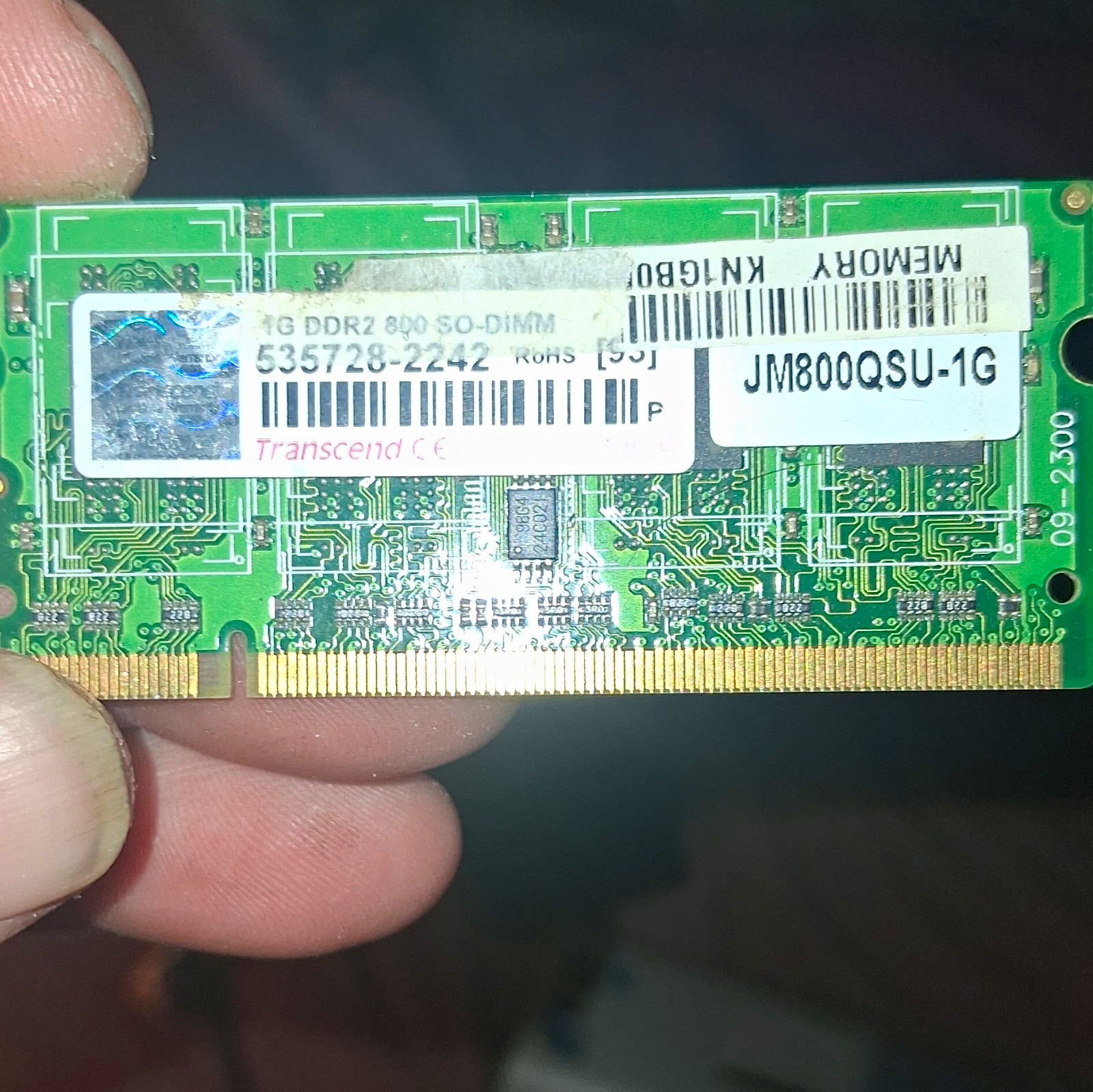 Transcend 1GB DDR2-800 200-Pin SO-DIMM Non-ECC Laptop RAM JM800QSU-1G