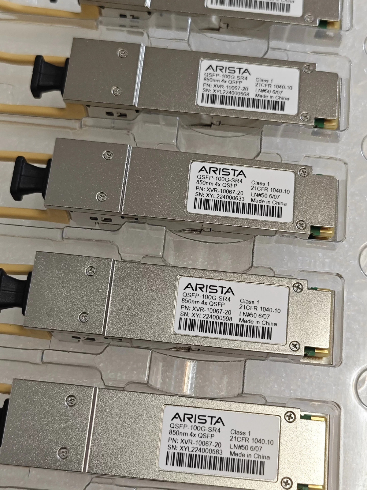 Arista QSFP-100G-SR4 850nm 4x 100G Transceiver Module P/N XVR-10067-20 1PCS