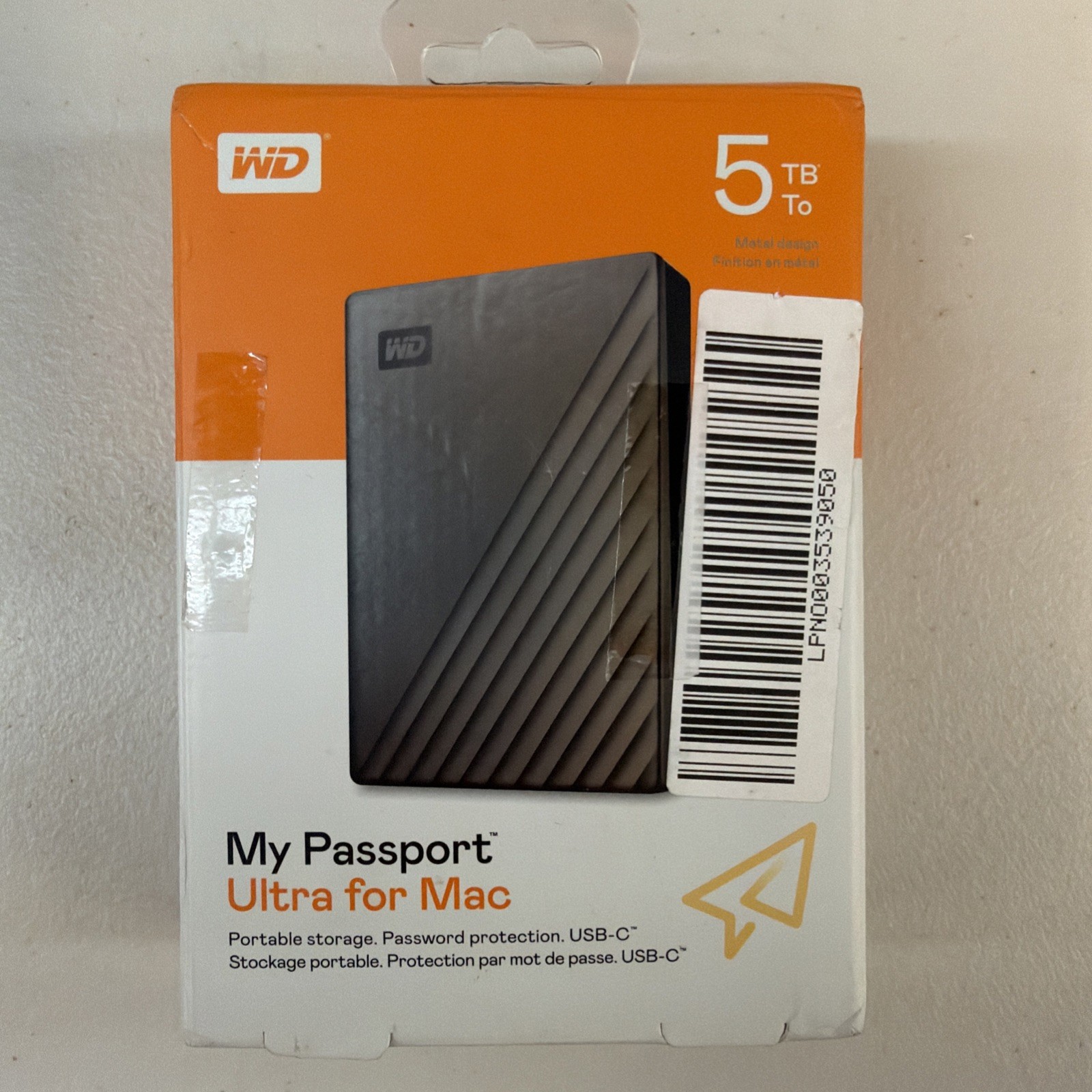 WD 5TB My Passport Ultra for Mac Portable HDD, Silver *NEW -See Box*