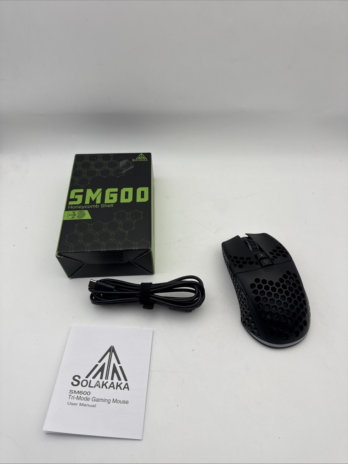 Solakaka SM600 Tri-Mode Wireless Bluetooth Gaming Mouse, Black