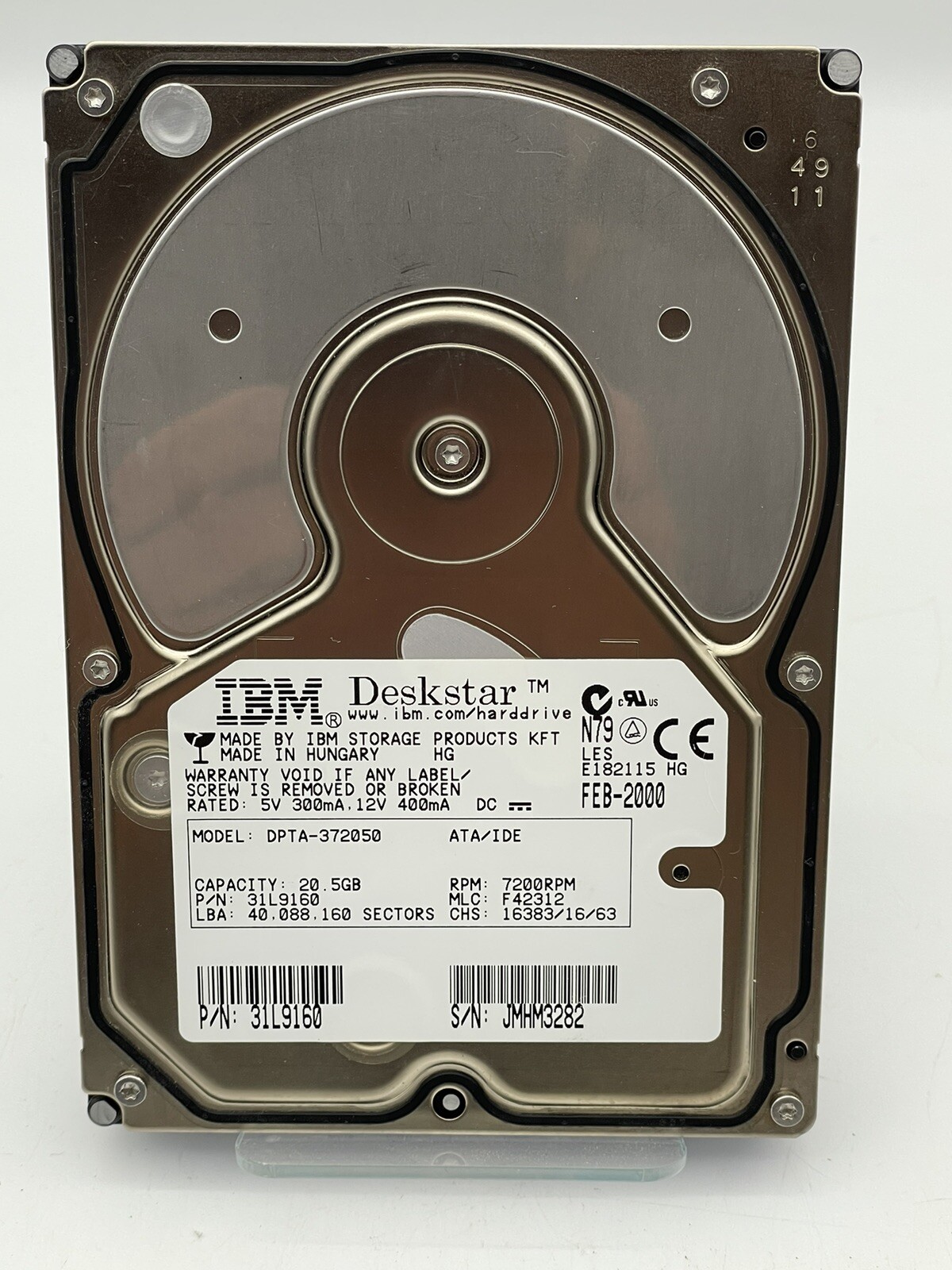 IBM Deskstar DPTA-372050 20.5GB ATA/IDE 3.5" Hard Drive 31L9160 7200RPM