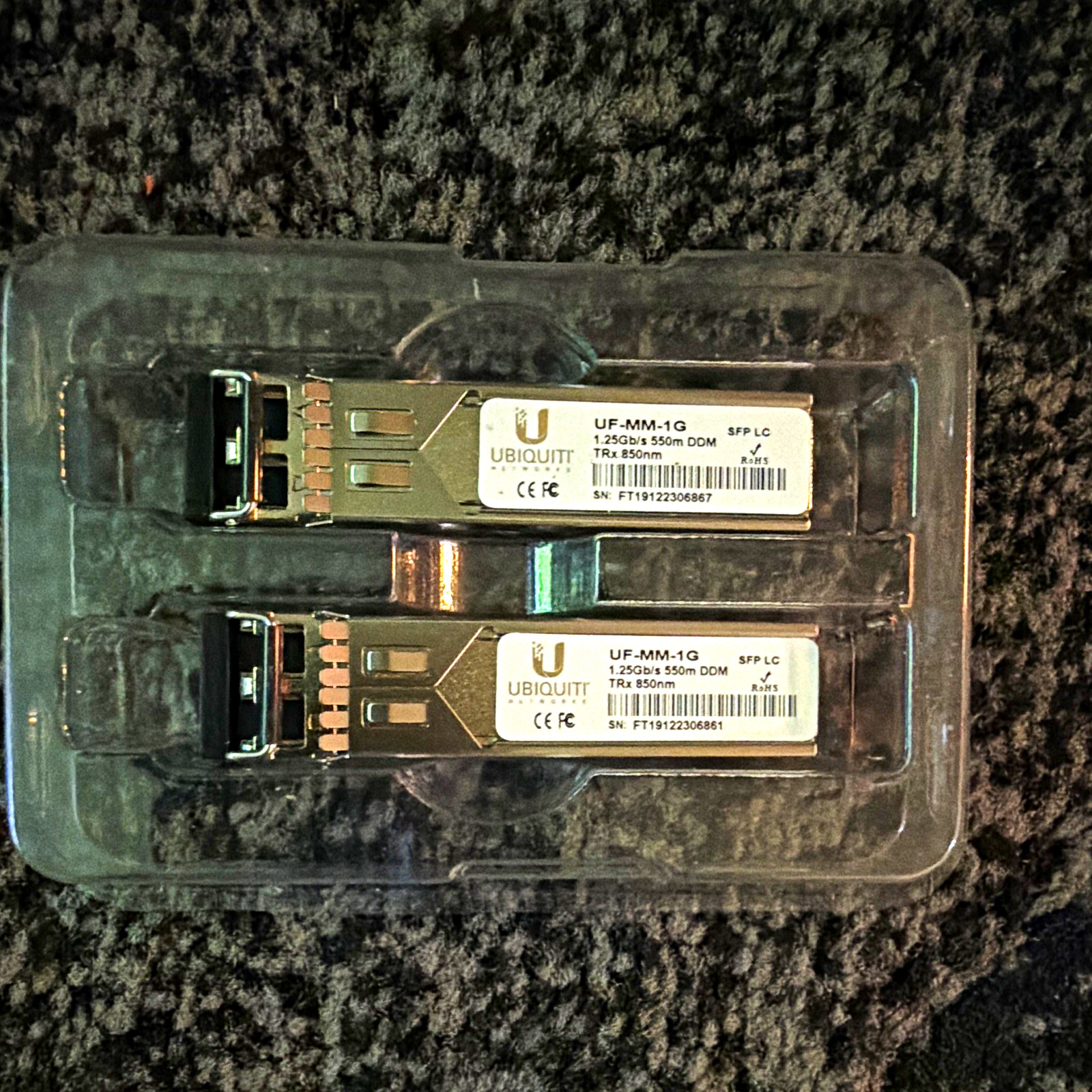 Ubiquiti Networks U Fiber UF-MM-1G 1G SFP LC Multi-Mode Module 2-Pack