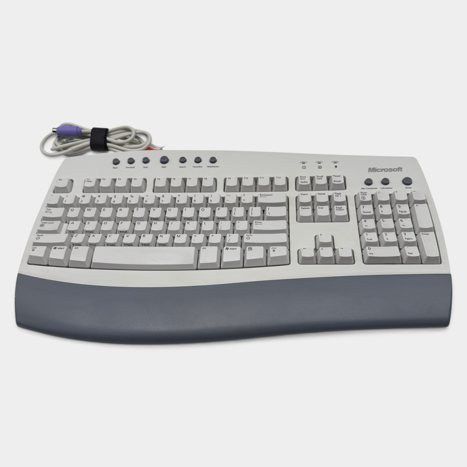 Microsoft Internet Keyboard PS/2 Wired Multimedia Keyboard X08-74735 Tested
