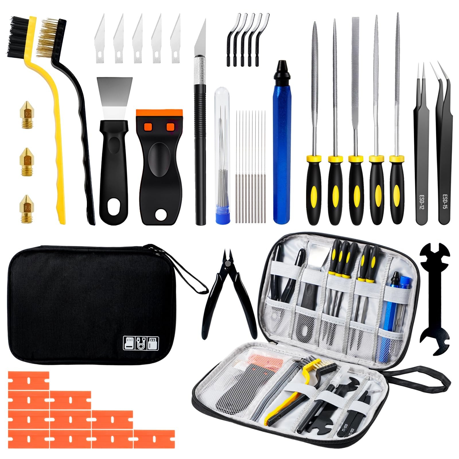 51Pcs 3D Printer Tools Kit,3D Printer Accessories with Storage Case | Suitabl...