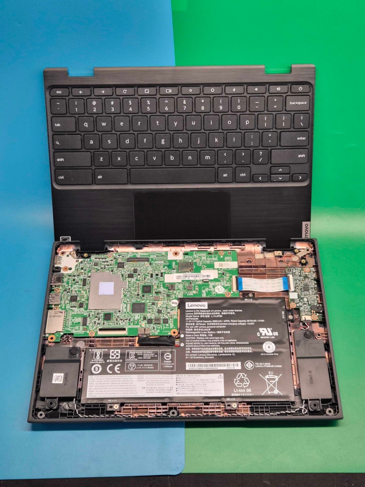 Lenovo Chromebook 100E 2nd Gen MTK Palmrest Motherboard Battery Bottom Shell