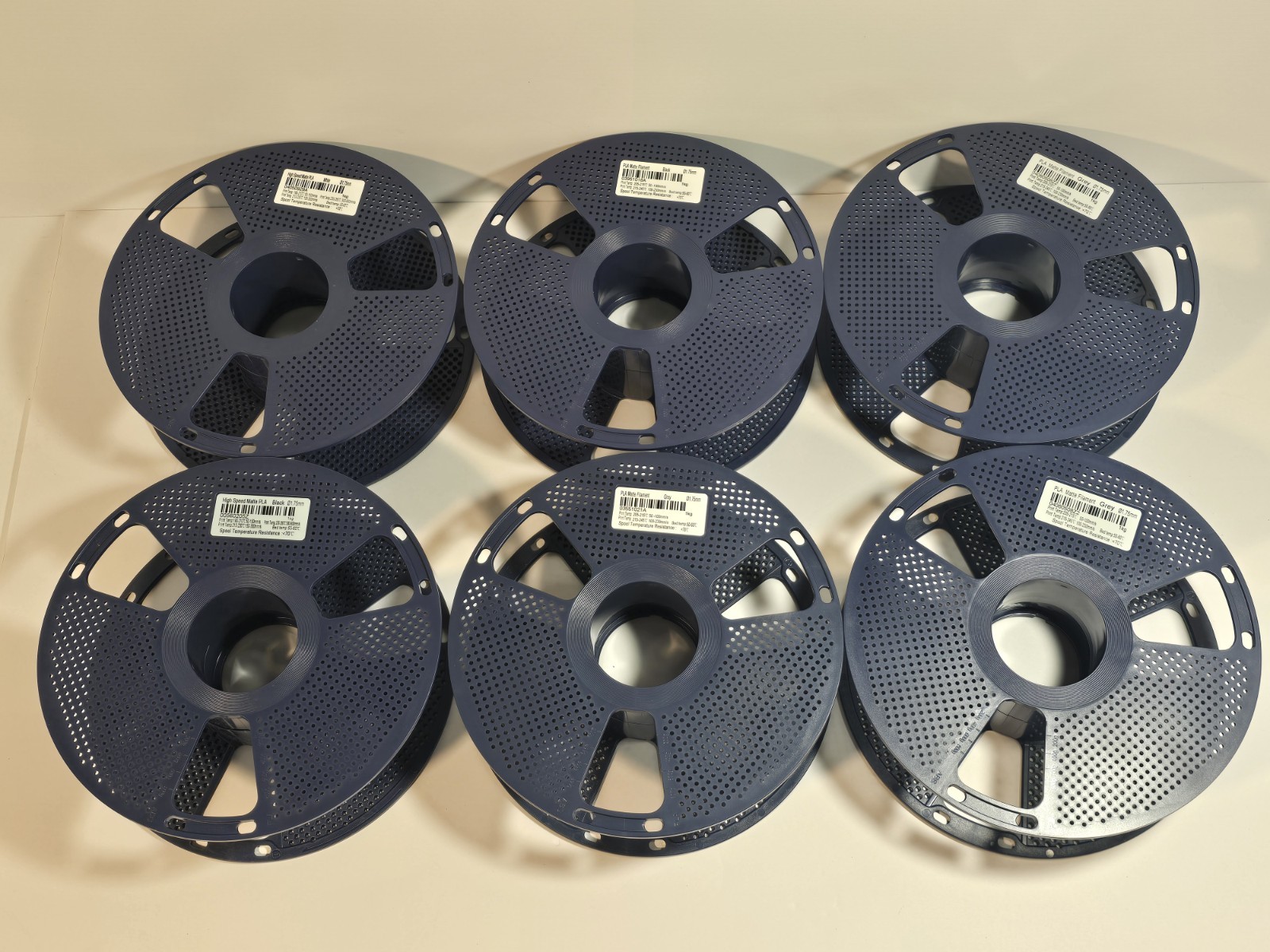 6 Pack Empty Reusable Filament Spools for Refills Fits Bambu Lab AMS