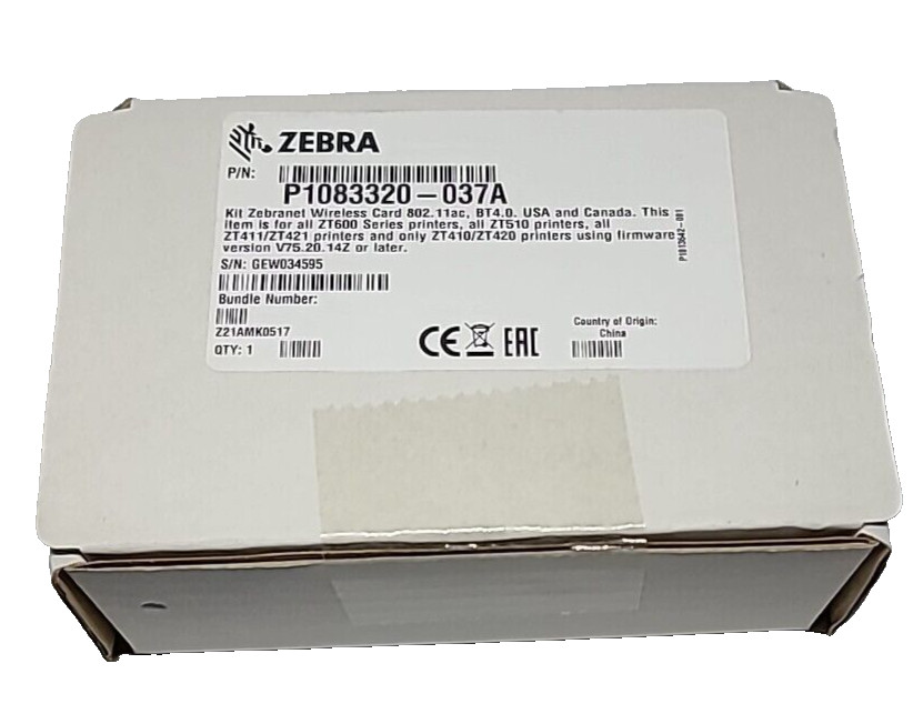 P1083320-037A - Zebra ZT411 ZT421 ZT510 ZT610 ZT620 - ZebraNet Internal Wireless