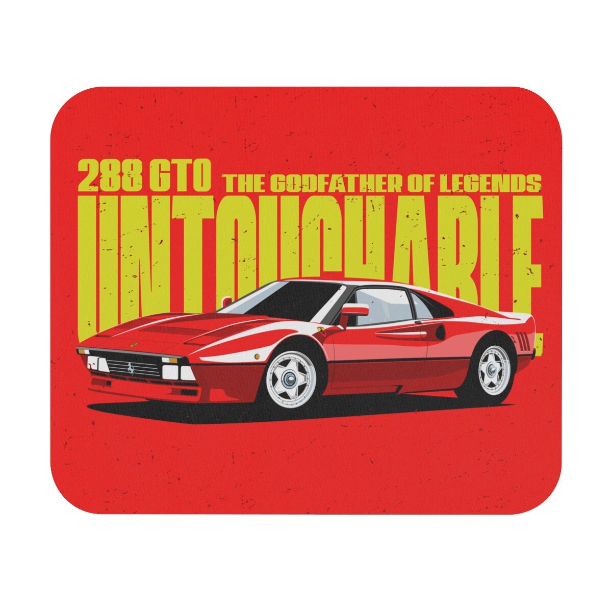 Vintage 288 GTO Supercar Mouse Pad 80s, Red Classic Turbo Coupe Art Desk Mat