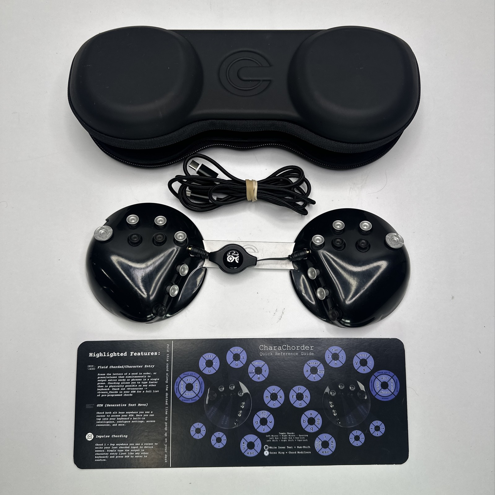 CharaChorder One V1 Chorded Ergonomic Keyboard USB-C with Case, English