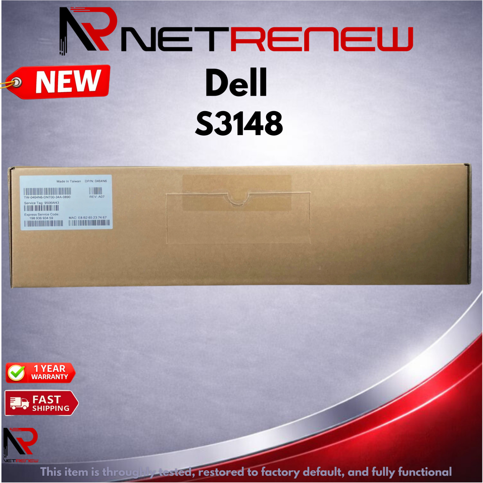 New Dell S3148 Enterprise Managed Switch 48-Port 2x 1Gb Combo 2x 10Gb SFP+
