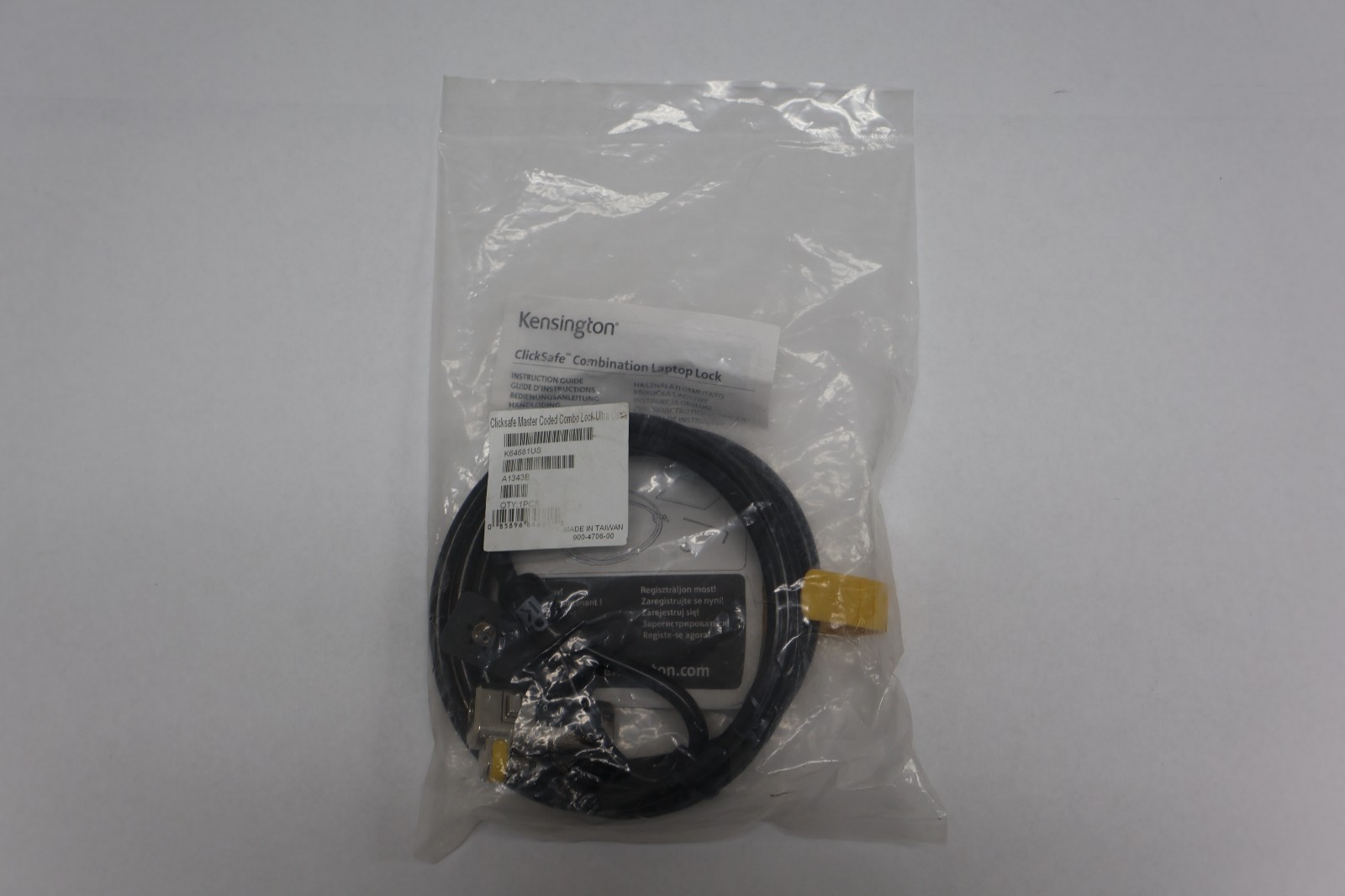 Kensington ClickSafe Master Coded Combination Ultra Laptop Cable Lock K64681US