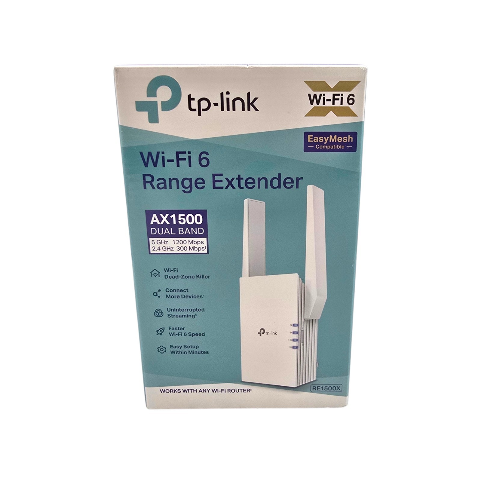 Brand New TP Link AX1500 Dual Band Wi-Fi 6 Range Extender White RE1500X Sealed