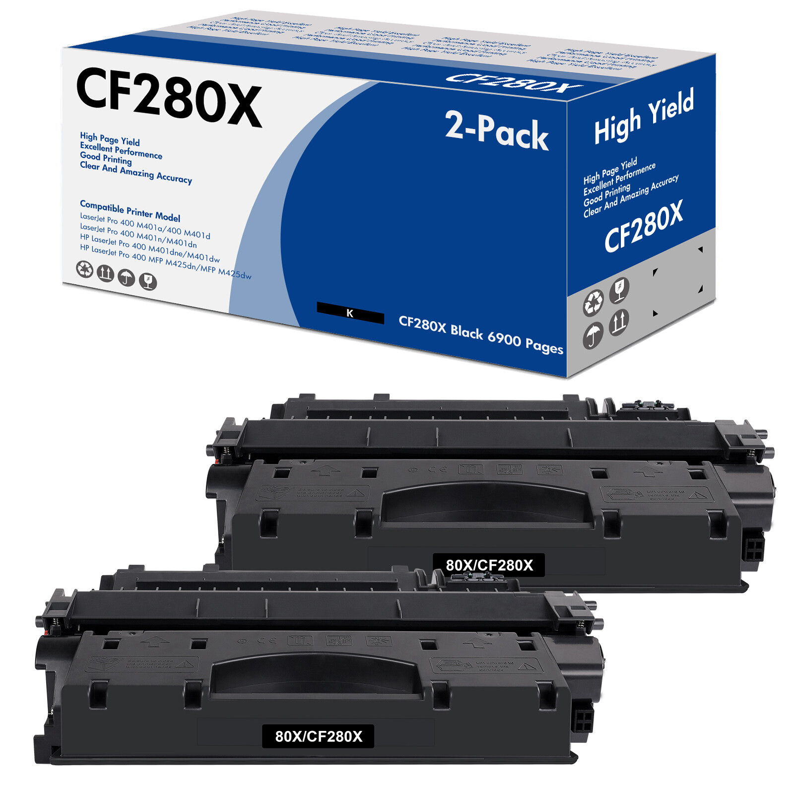 High Yield Toner CF280X for HP 80X Toner LaserJet Pro 400 M401n M401d M401dw lot
