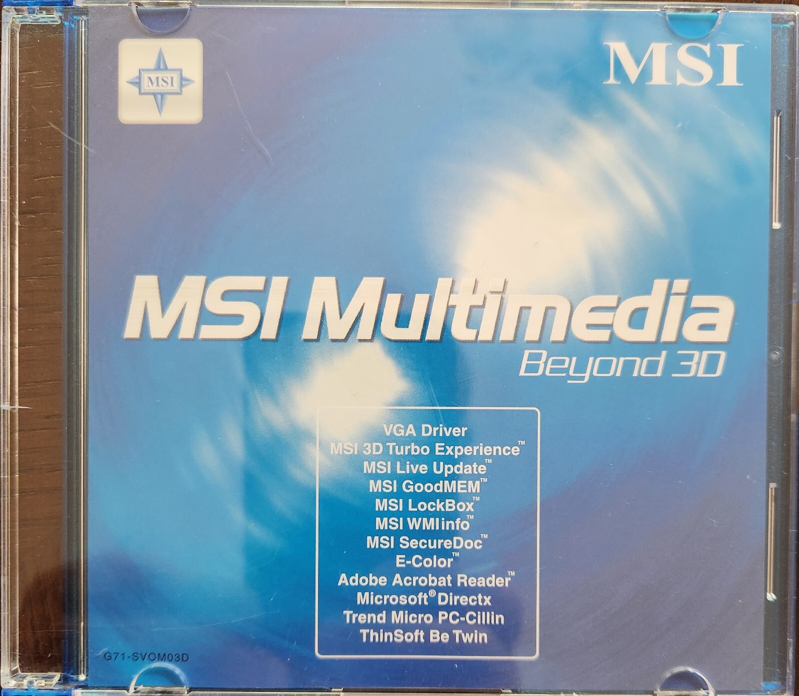 MSI Multimedia Beyond 3D , PC CD ROM - computer program software