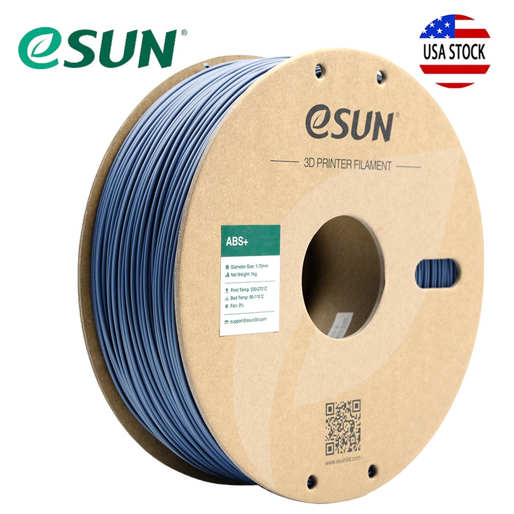 eSUN ABS+ 3D Printer Filament 1.75mm 1kg/Spool ABS Plus for 3D Printers Grey US