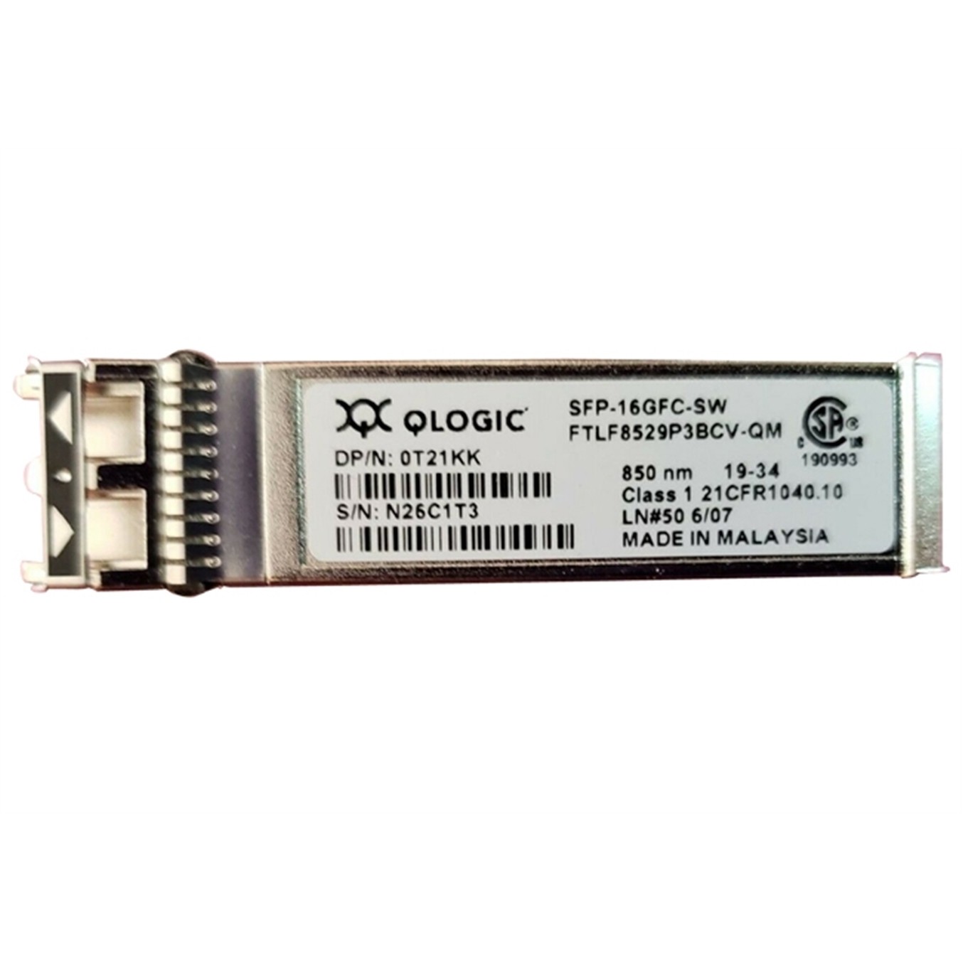 QLOGIC FTLF8529P4BCV Transceiver, Silver