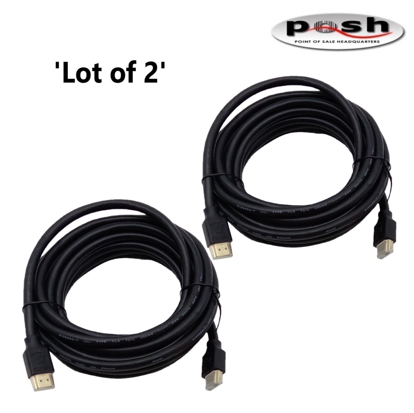 Lot of 2 **NEW** GEFEN E139956-T HDMI Cables