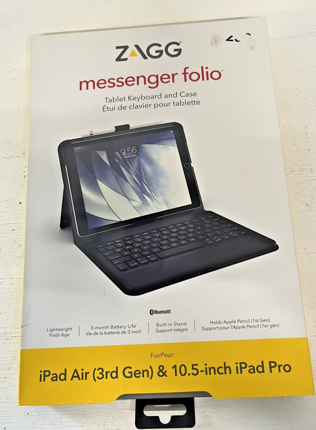ZAGG Messenger Folio and Bluetooth Keyboard ipad Air 3rd Gen and 10.5" ipad Pro