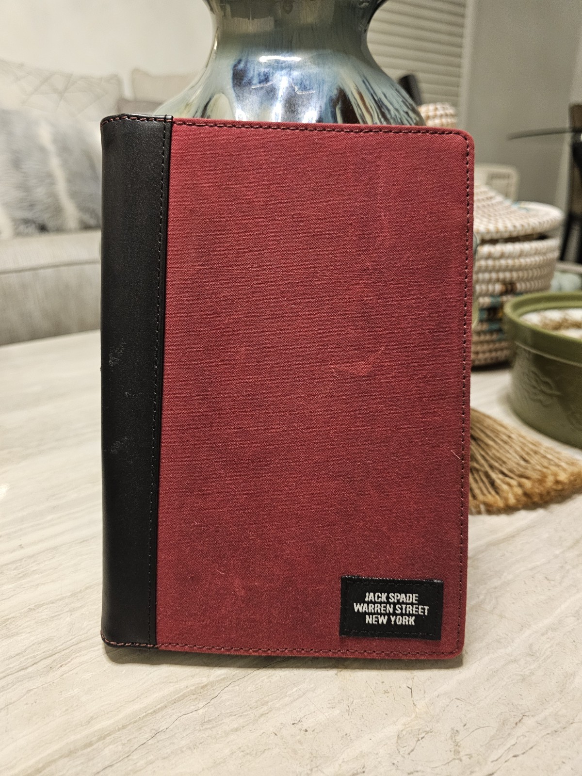 Jack Spade Warren Street New York Nook eReader Case Cover Red Black Canvas Leath