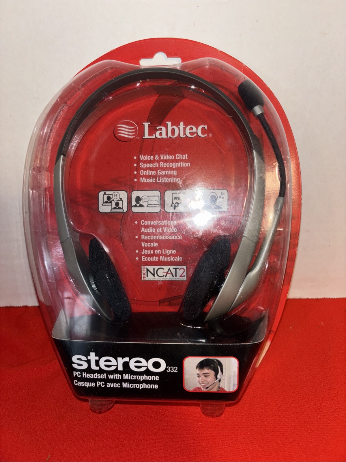 NEW ~ Labtec PC Headset with Microphone Stereo 332 ~ Voice & Video Chat ~ Gaming