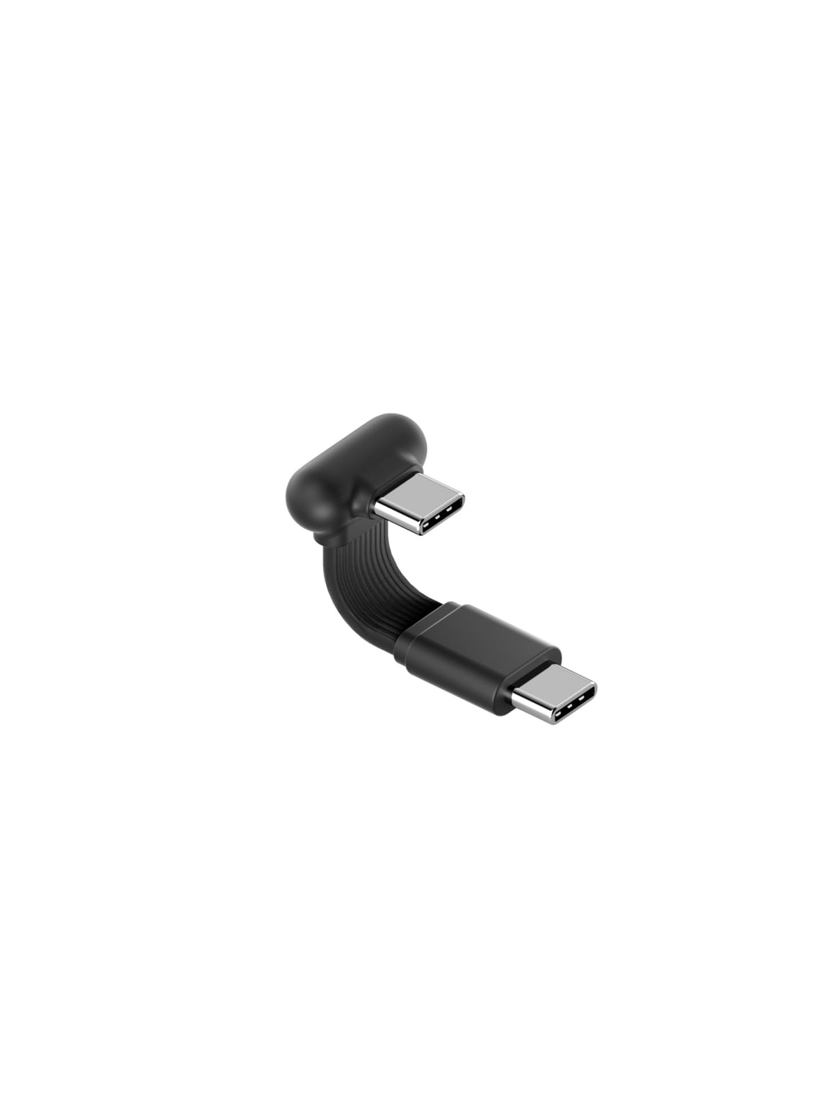 Hagibis 180 Degree U-Type USB-C Cable, Short Flat 60W 20V/3A 0.11ft, Black