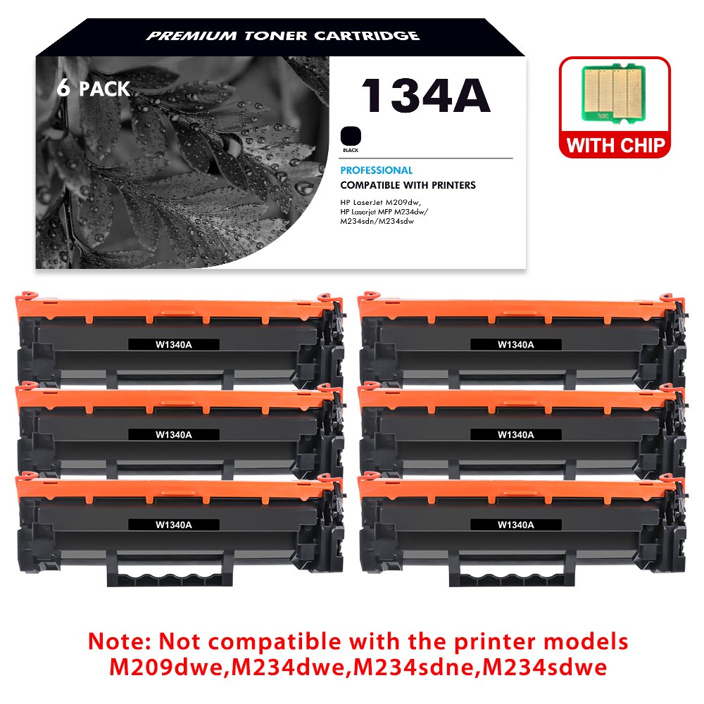 6PK W1340A Toner Cartridge With Chip Fit For HP 134A M209dw MFP M234sdw
