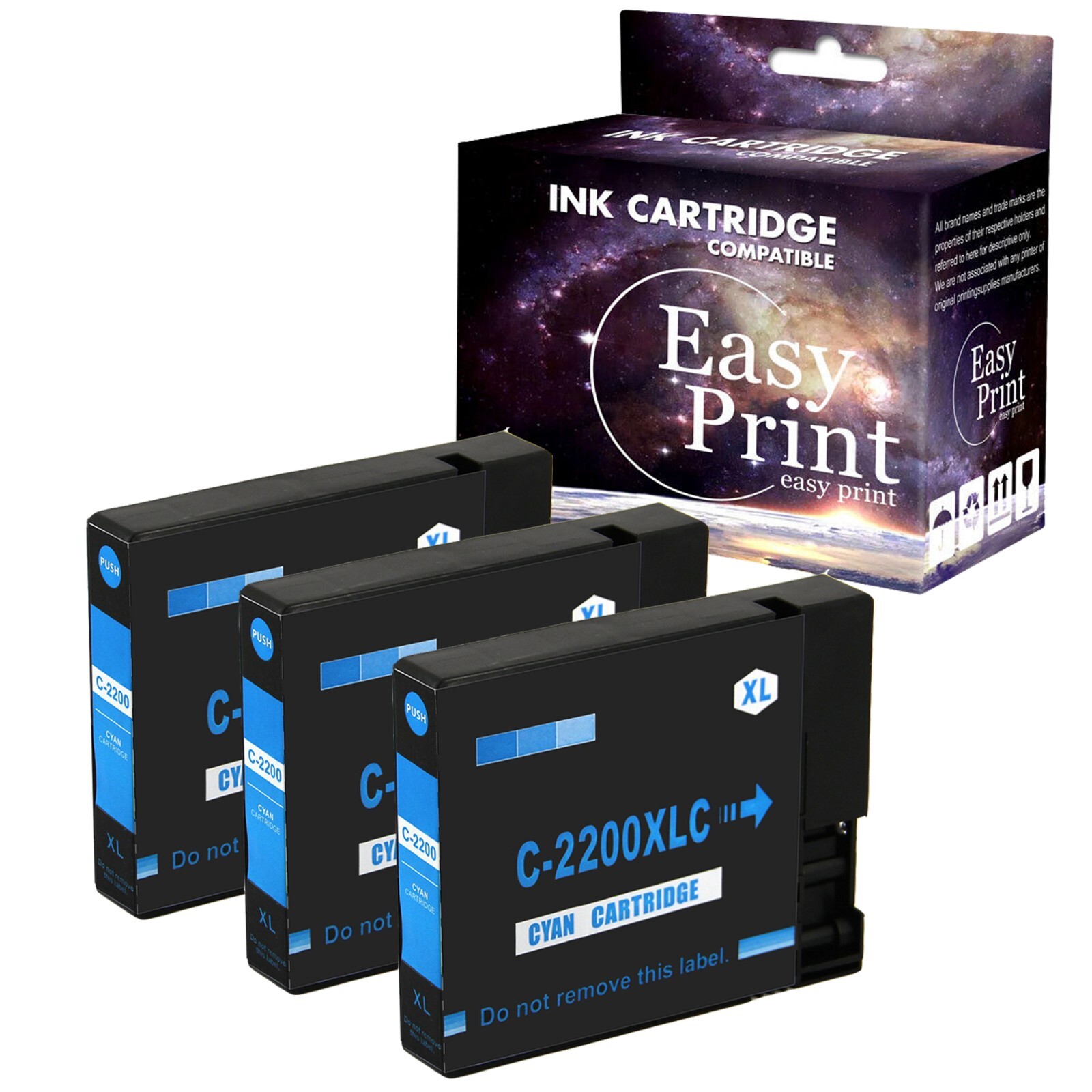 3PK PGI-2200 XL Ink Cartridge Cyan for Canon Maxify MB5420 iB4020 iB4120 Printer