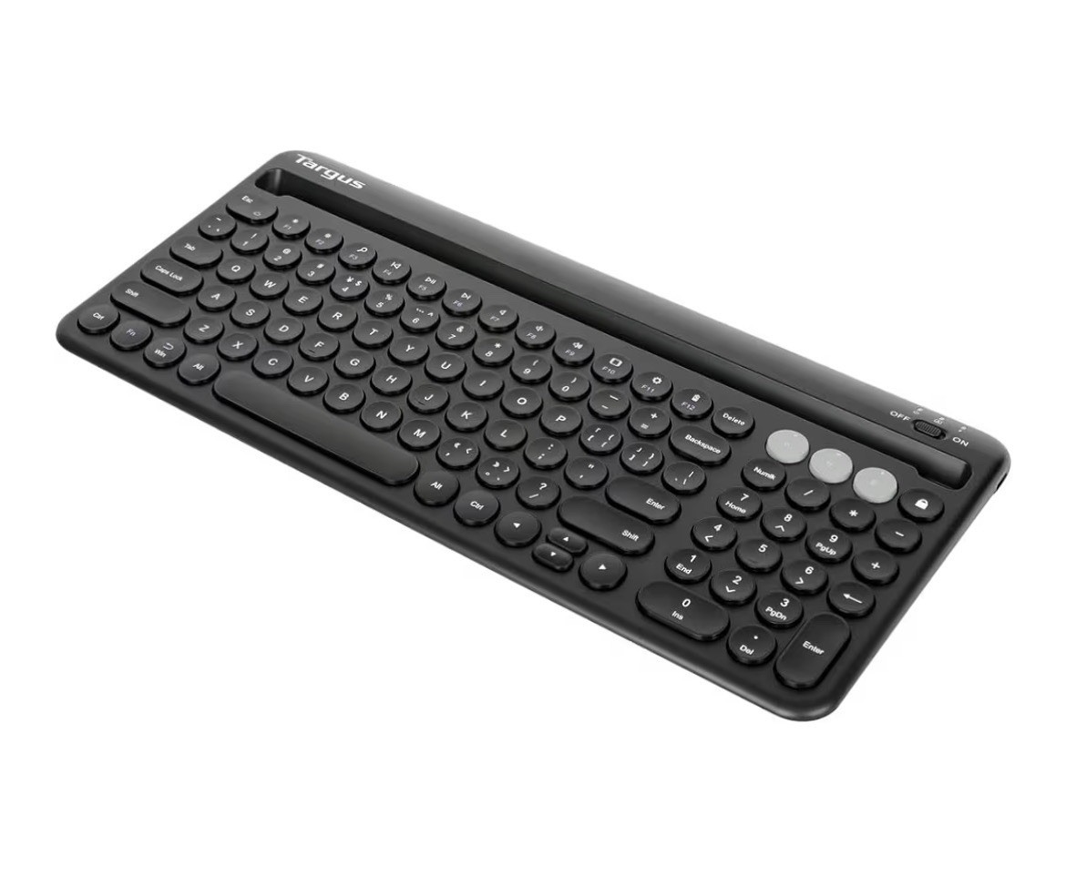 Targus Compact Multi-Device Bluetooth Antimicrobial Keyboard, Black, w/Batteries