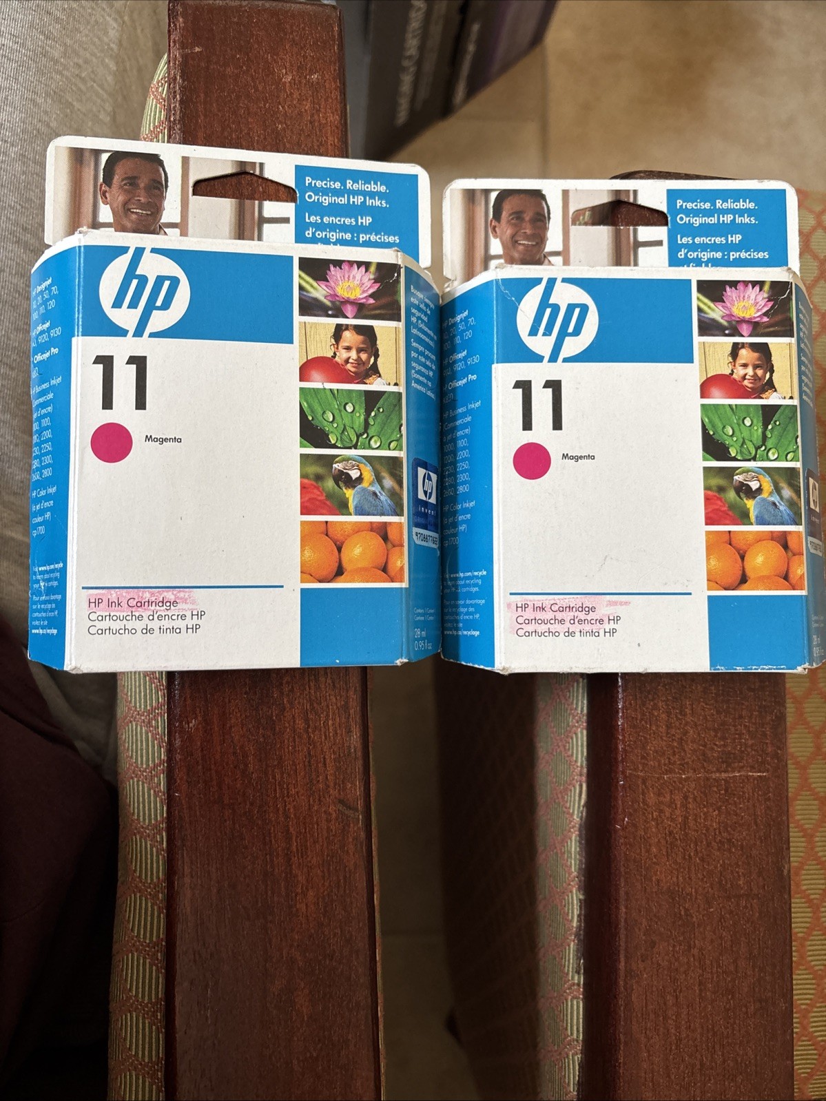 Lot Of 2 X Genuine HP 11 Magenta Ink Cartridge C4837A Sealed Expired 01/2010