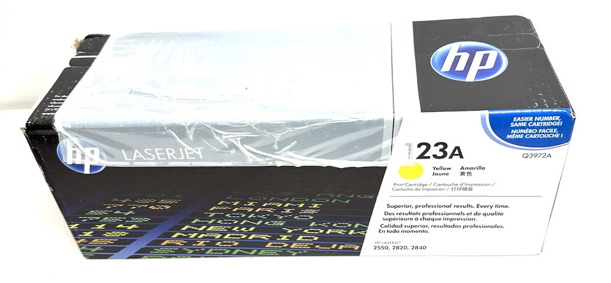 NEW Sealed Genuine HP Q3972A 123A Yellow Toner Cartridge LaserJet Printer