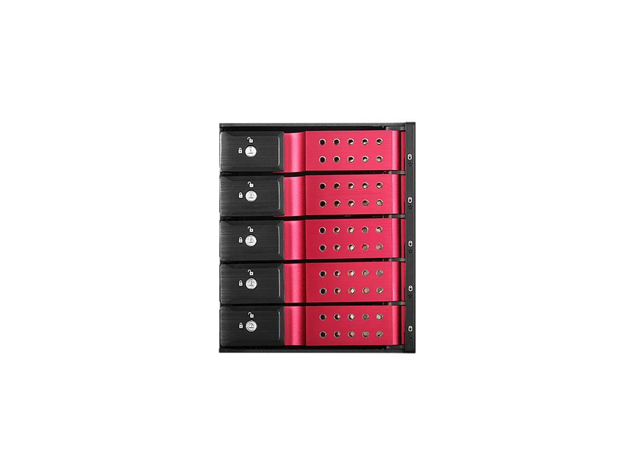 iStarUSA BPN-DE350HD-RED Trayless 3 x 5.25" to 5 x 3.5" 12Gb/s HDD Hot-swap Rack
