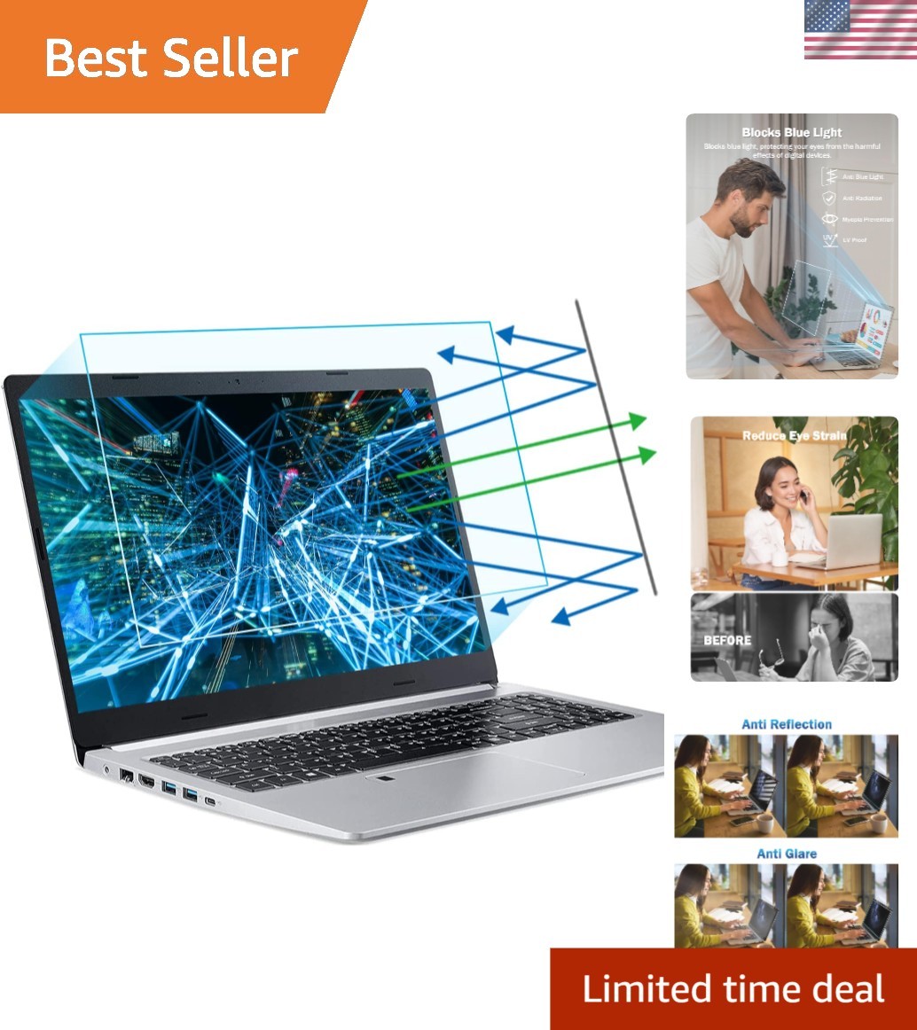 15.6 Inch Touch Sensitive Anti Blue Light Screen Protectors - 2 Pack for Laptops