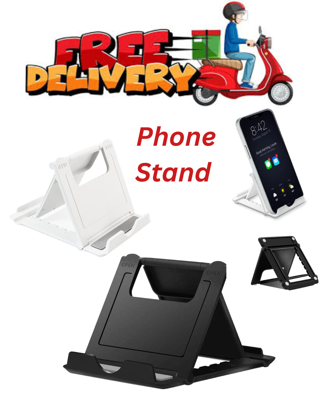 SALE NEW 2 Pack Portable Cell Phone Stand Holder for Desk, Foldable