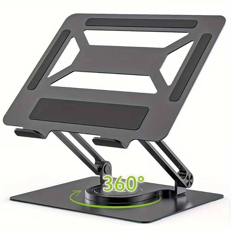 Laptop Stand 360° Rotating Base Adjustable Foldable Ergonomic Desk Riser