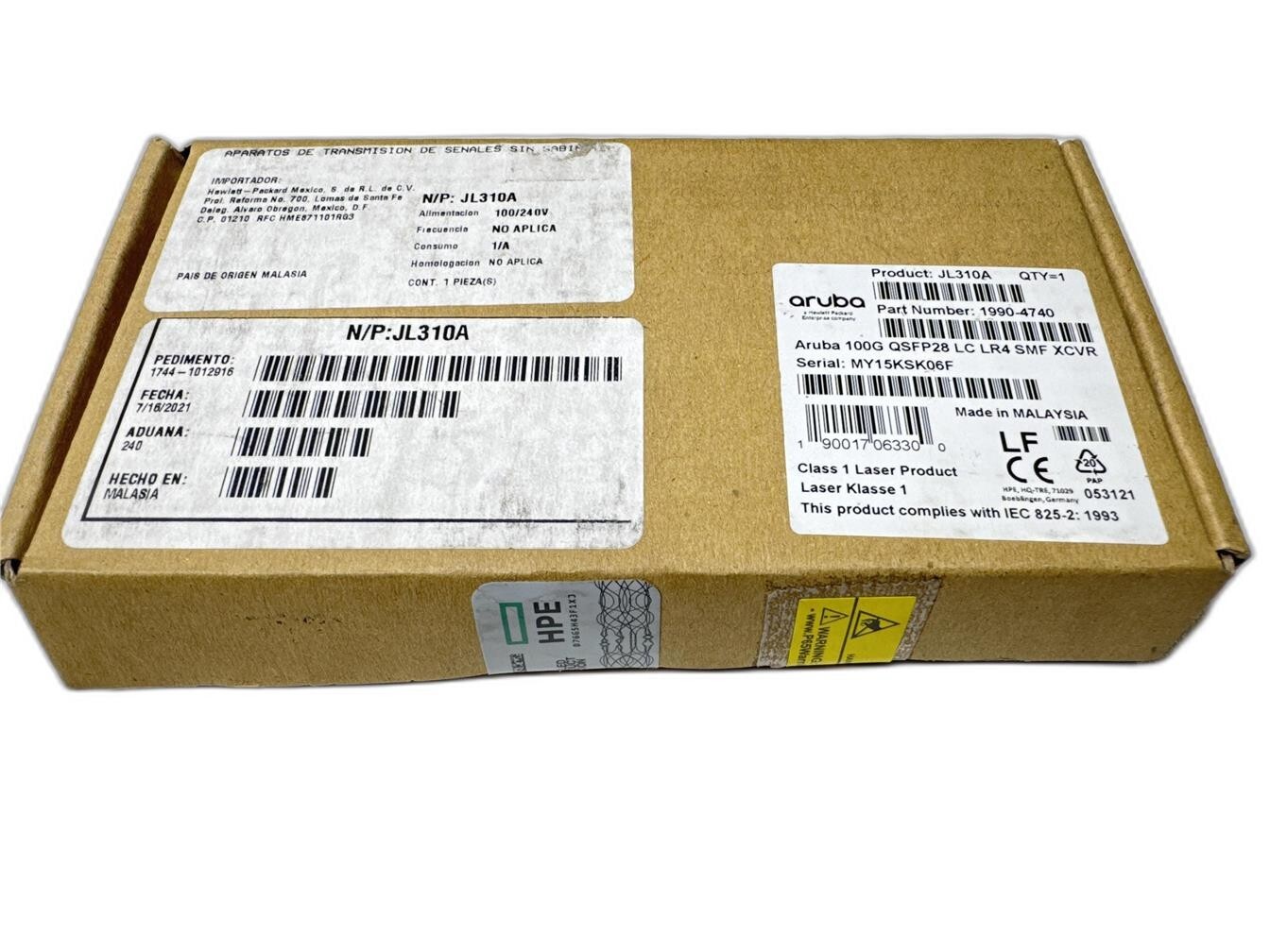 JL310A - Aruba 100G QSFP28 LC LR4 Single-Mode Transceiver JL310-61001