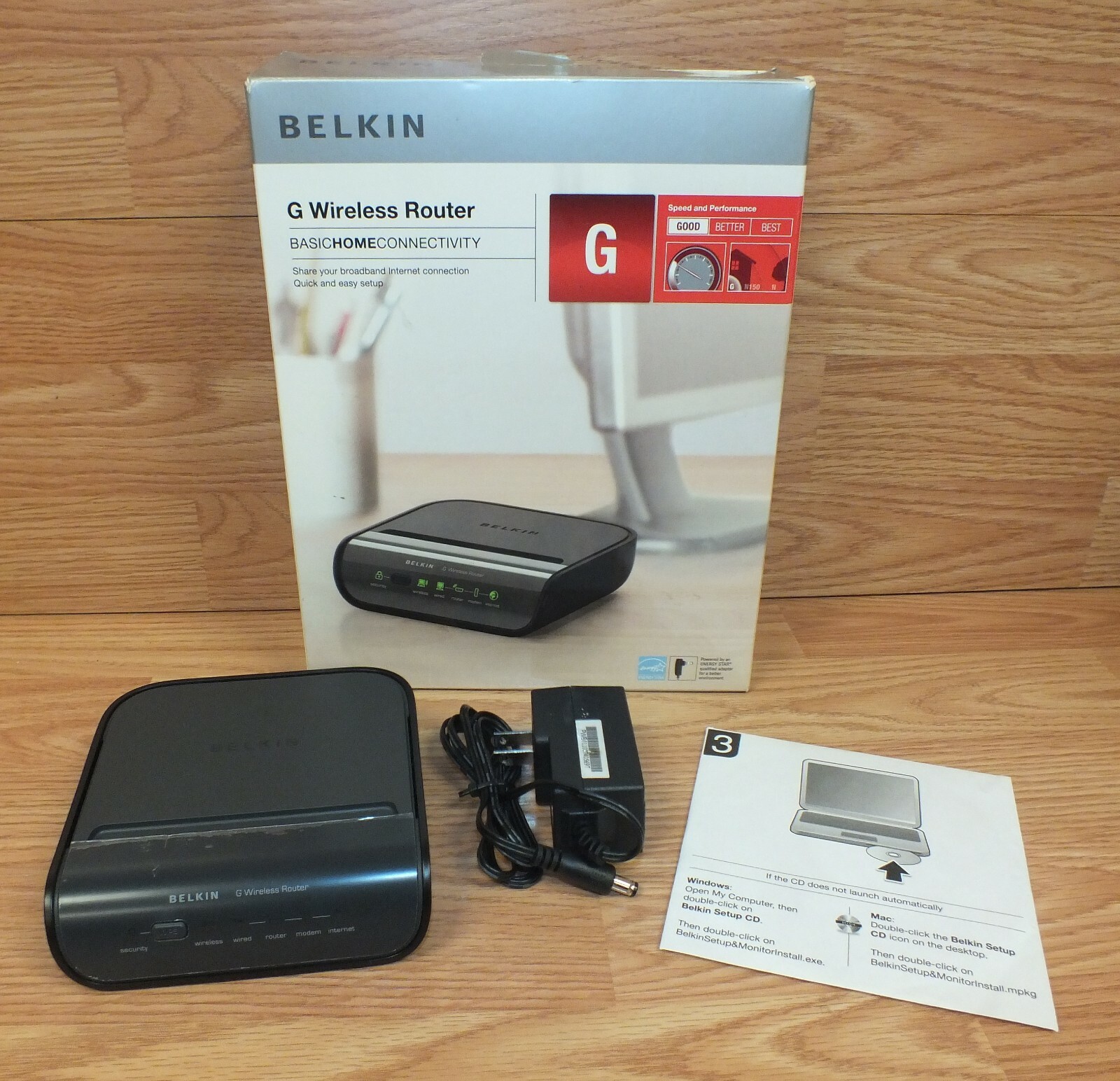 Belkin (F5D7234-4) 54 Mbps 4-Port 10/100 Wireless G Router Bundle **READ** 