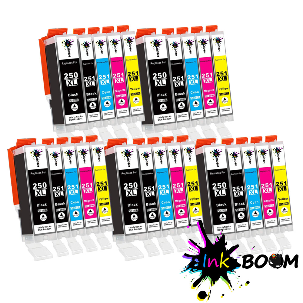 25 Ink Cartridge for PGI-250 CLI-251 PIXMA MG7120 MG7520 IX6820 IP8720