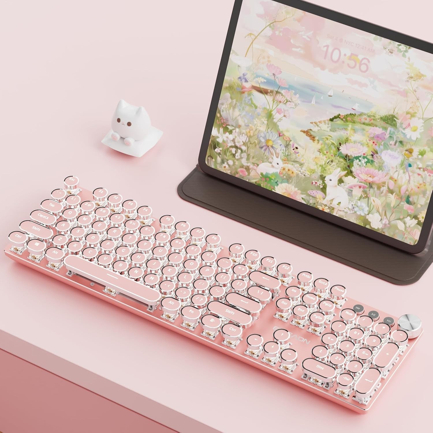 Seunkwang Eweadn V20 Wireless Typewriter Keyboard Dark Pink Media Knob Full Size