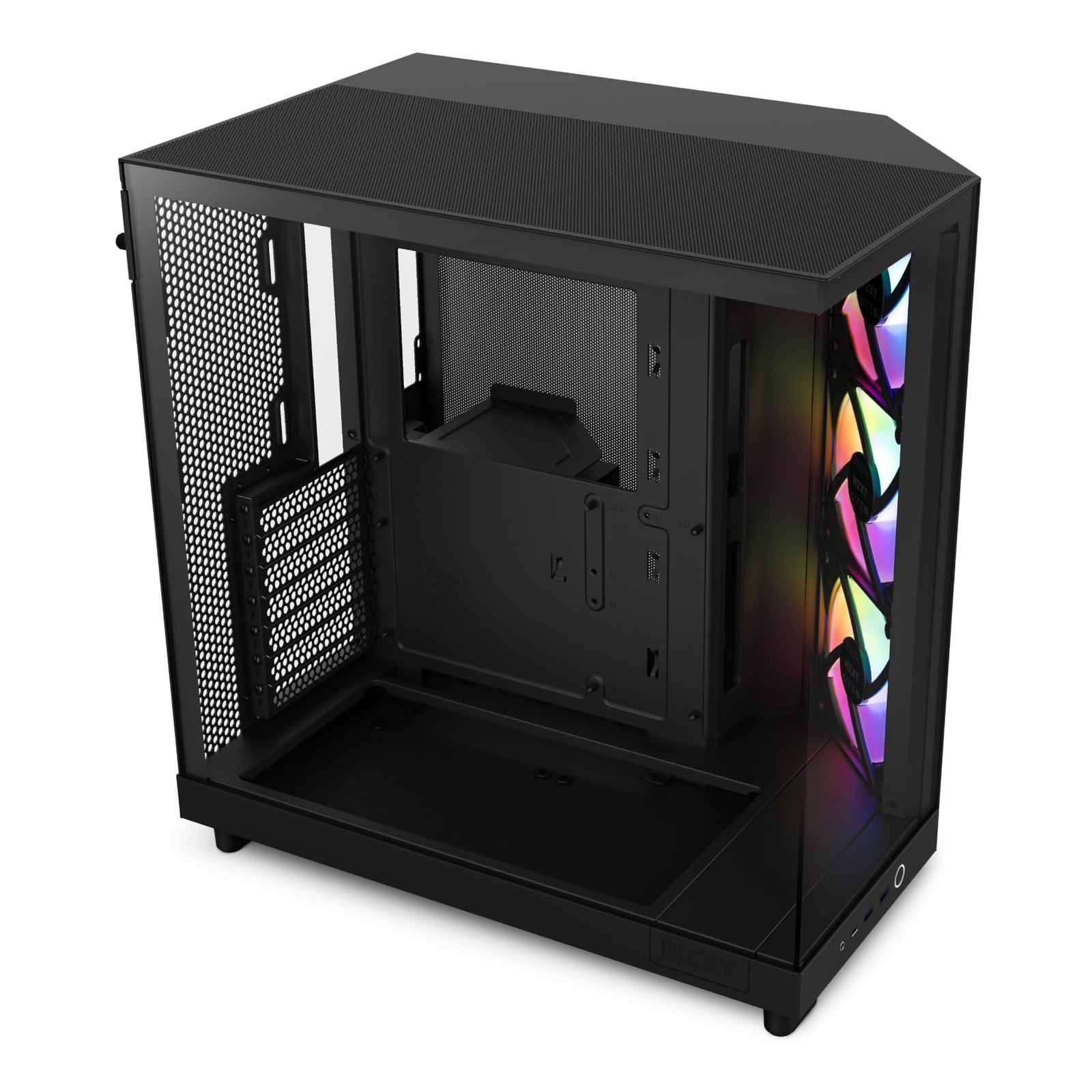 NZXT H6 Flow RGB Mid-Tower Airflow Case with 3 RGB Fans, Panoramic Glass Pane...
