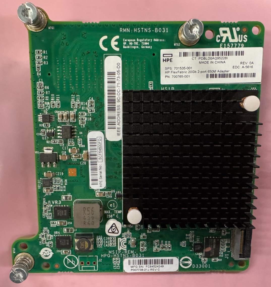HPE FlexFabric 20Gb 2-port 650M Adapter 701535-001 700765-001
