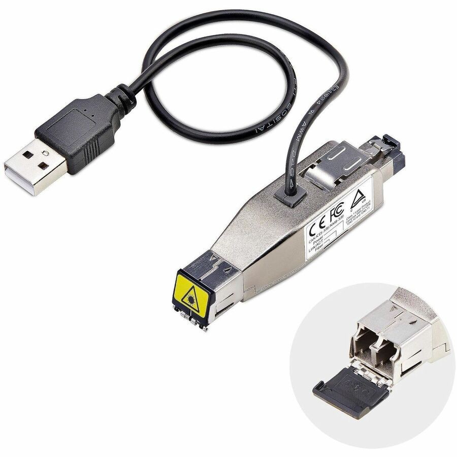 StarTech Gigabit Fiber to RJ45 Ethernet Media Converter Dongle, USB Powered,