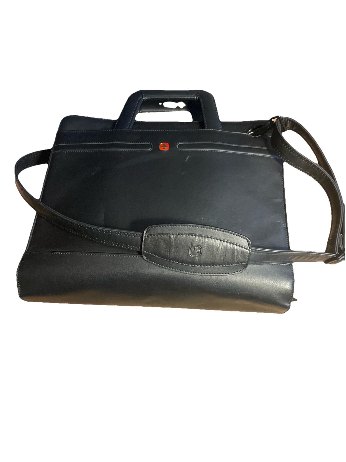 Swiss Gear Wenger Black Leather 14" Pro-Folio Briefcase Carry On